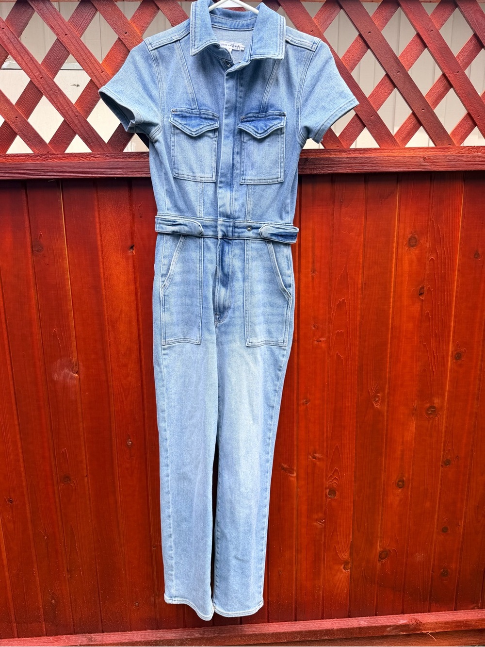 Good American Light Blue Denim Jumpsuit Size 1